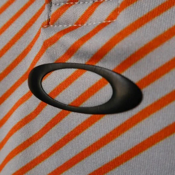 Oakley HydroLix Black Orange Striped Polo (L) ⛳️ - Picture 12 of 14
